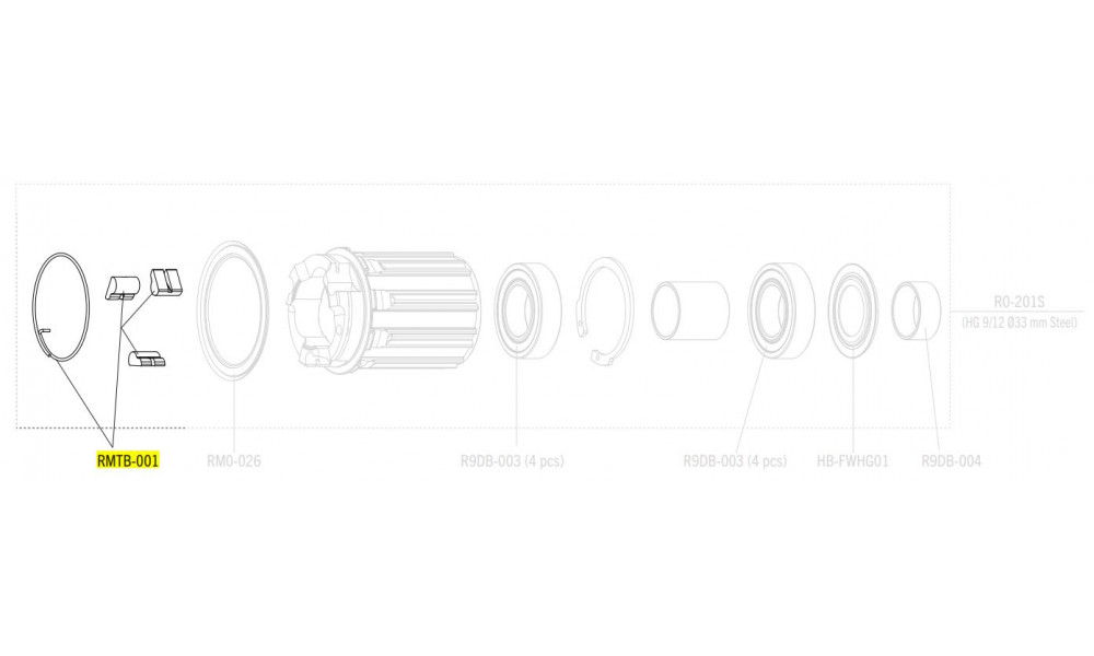 Hub service kit Fulcrum 3 steel pawls with spring MTB - 2