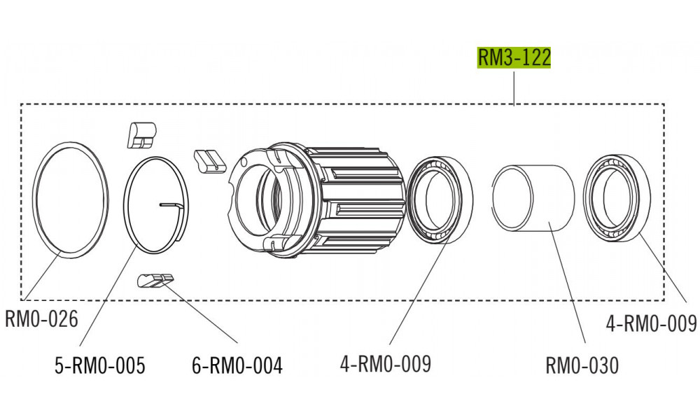 Корпус втулки Fulcrum for Shimano HG and SRAM 9/10/11-speed cassettes 