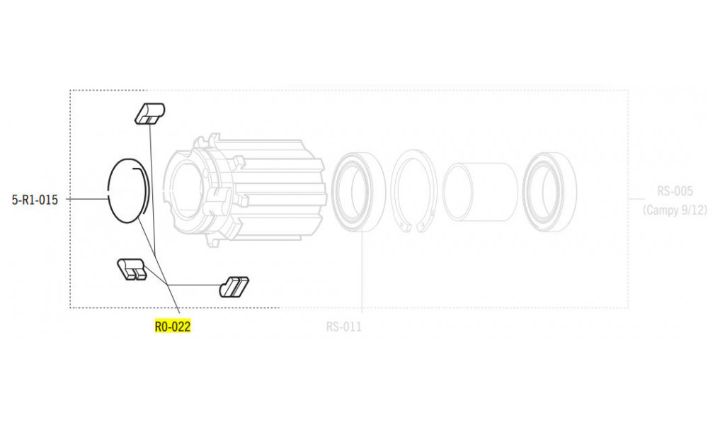 Hub service kit Fulcrum pawls with spring for Shimano/Campagnolo road rear hubs - 1