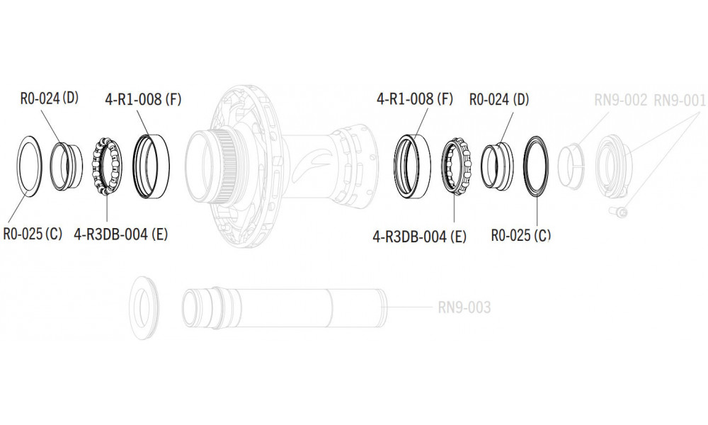 Hub service kit Fulcrum Red Passion front 