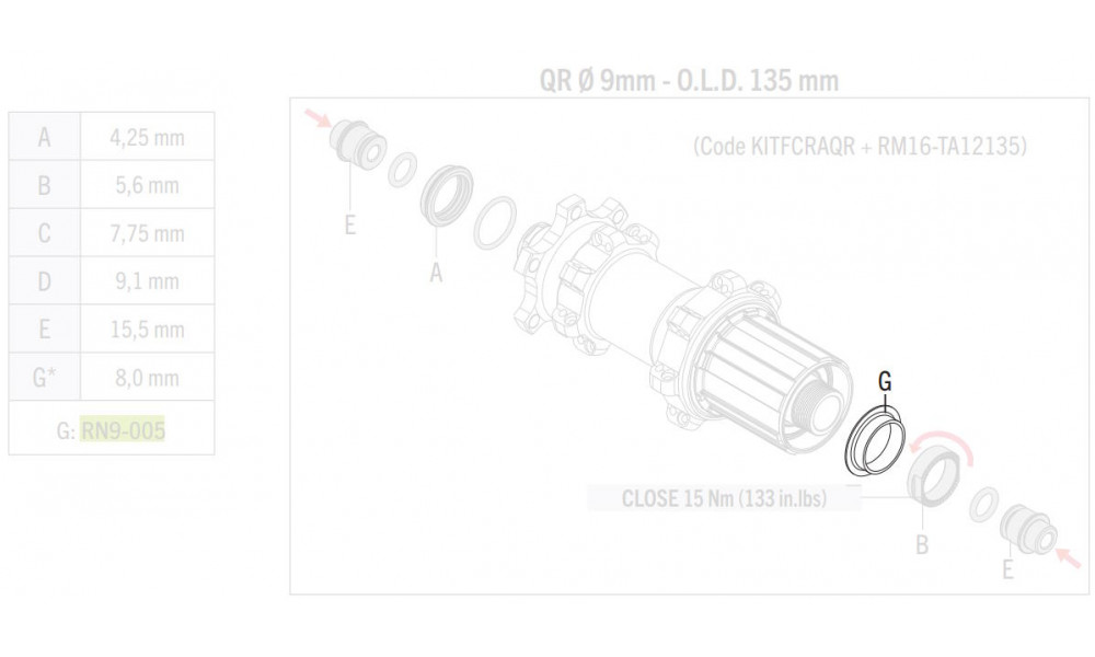 Äåņąėü ēąäķåé āņóėźč Fulcrum Power/HP Passion spacer for 12mm thru axle - 1