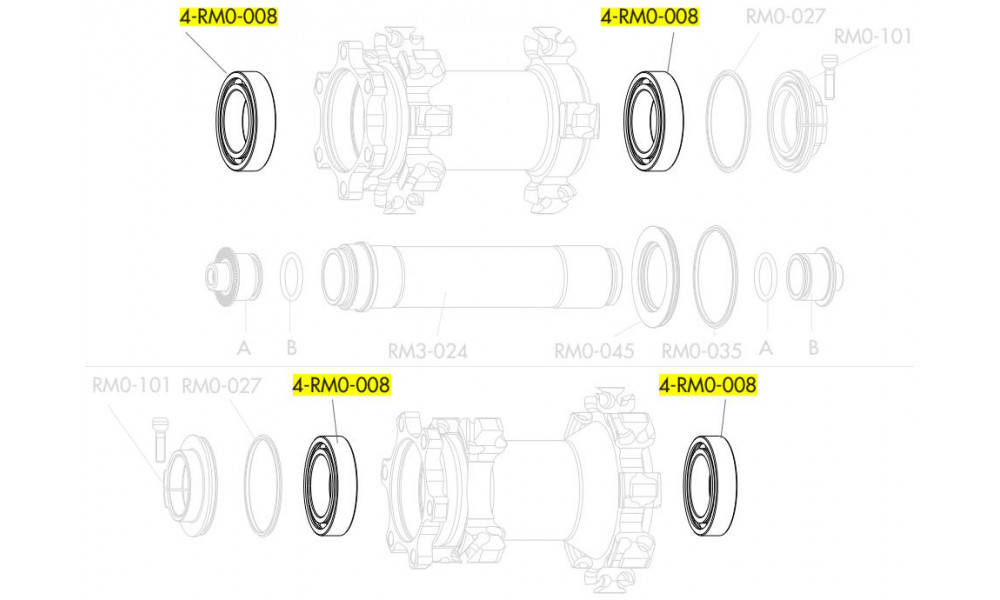Подшипники для втулки Fulcrum sealed 32x20x7mm for MTB hubs (4 шт.) - 2