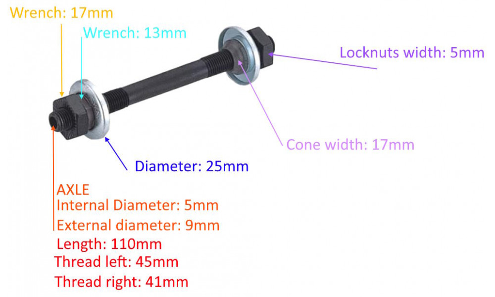 Front hub axis Quando hollowed-out CR-MO set - 3