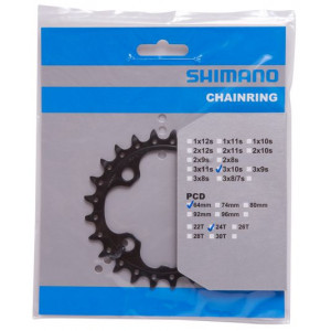 Chainring Shimano DEORE FC-M590-10E 64mm 10-speed 24T-A black