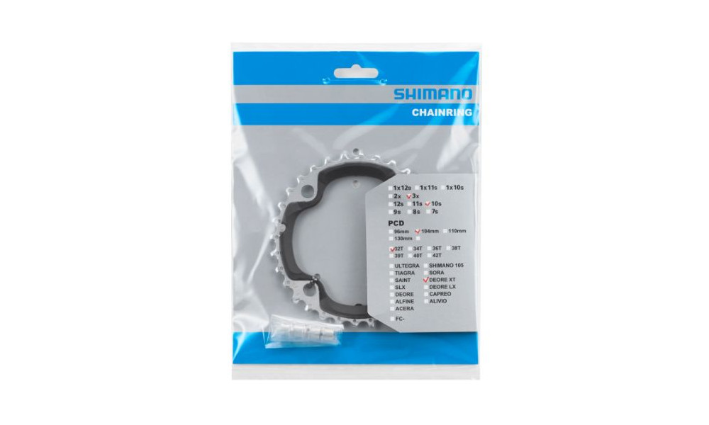 Передняя звезда Shimano XT FC-M770-10 104mm B-Type with fixing nuts 10-speed 32T-AE - 2