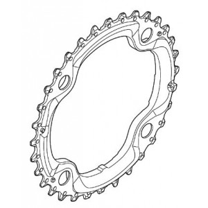 Chainring Shimano DEORE FC-T521 104mm 10-speed 32T-AE black