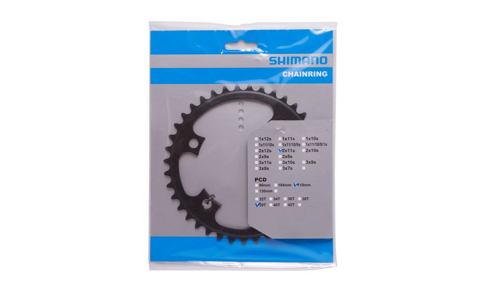 Chainring Shimano 105 FC-5800 110mm for 53-38T 11-speed 39T-MD black - 2