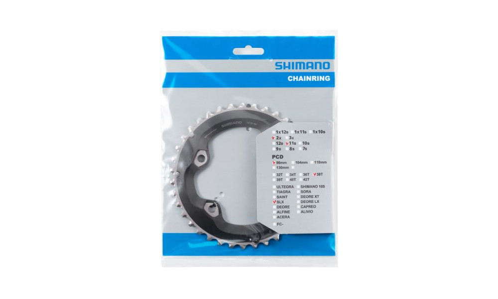 Chainring Shimano SLX FC-M7000-2 96mm for 38-28T 11-speed 38T-BD - 2