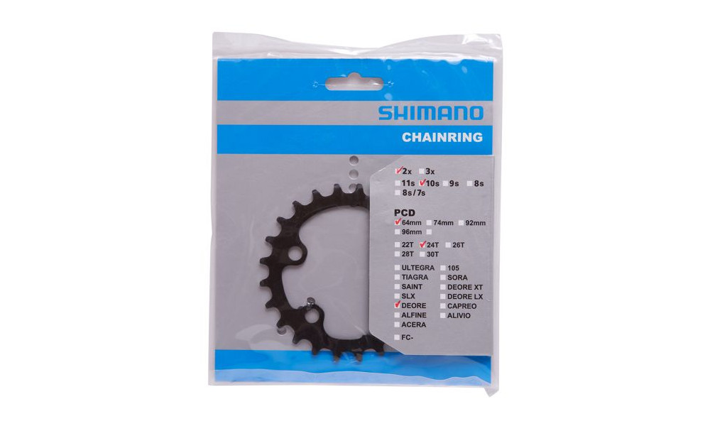 Chainring Shimano DEORE FC-M6000 64mm 10-speed 24T-BE - 2