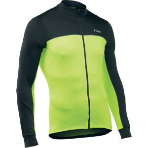 Веломайка Northwave Force 2 L/S Full Zip black-yellow fluo