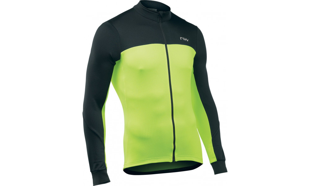 Веломайка Northwave Force 2 L/S Full Zip black-yellow fluo - 1