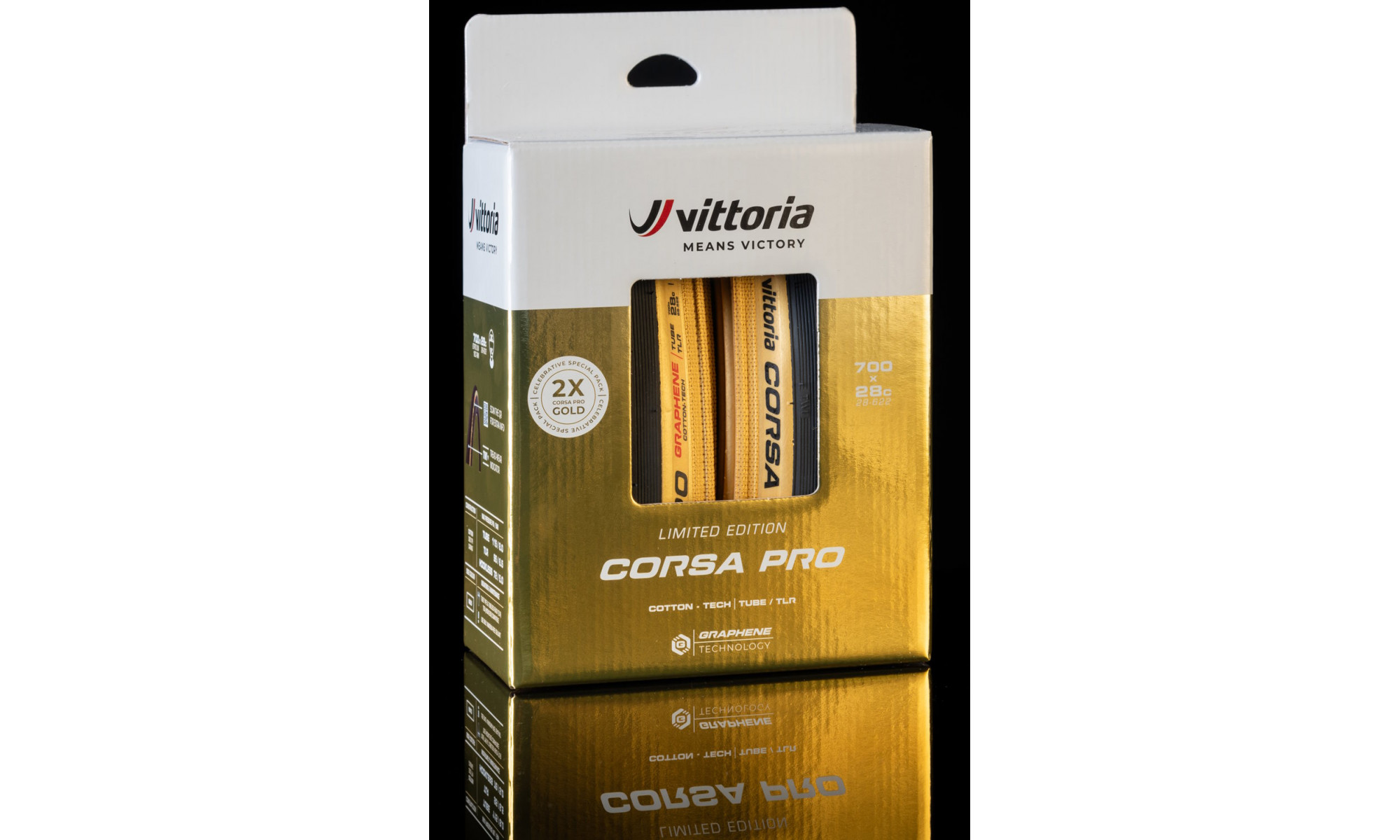 Tires 28" Vittoria Corsa PRO TLR Double Pack 700x28c / 28-622 GOLD Limited edition - 10