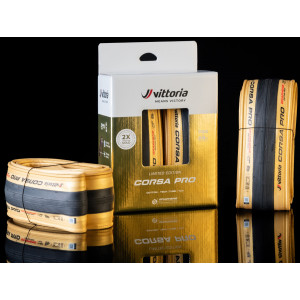 Шины 28" Vittoria Corsa PRO TLR Double Pack 700x28c / 28-622 GOLD Limited edition