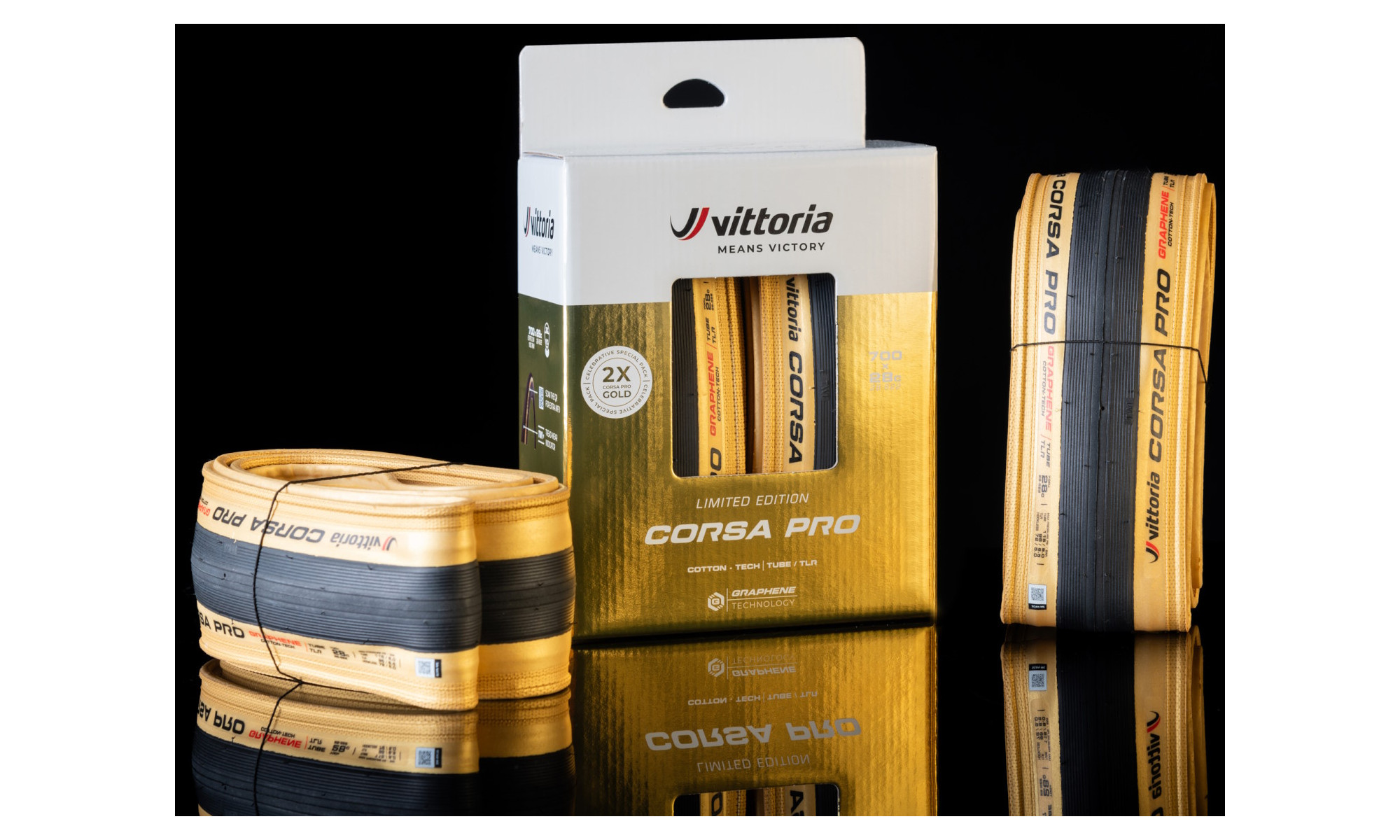 Tires 28" Vittoria Corsa PRO TLR Double Pack 700x28c / 28-622 GOLD Limited edition - 13